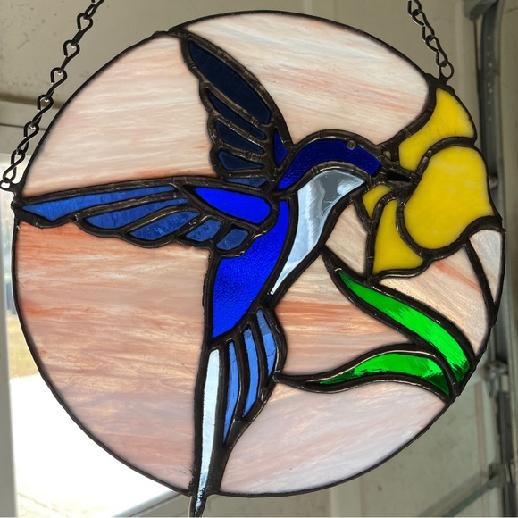 Handcrafted Stained Glass Hummingbird - Picture 2 of 3